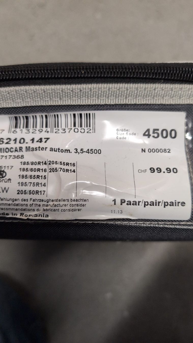 Chaînes à neige: Schneeketten Miocar Master Automatic, Grösse 4500 – Neuf avec emballage d'origine à Luzern par asrael76 1