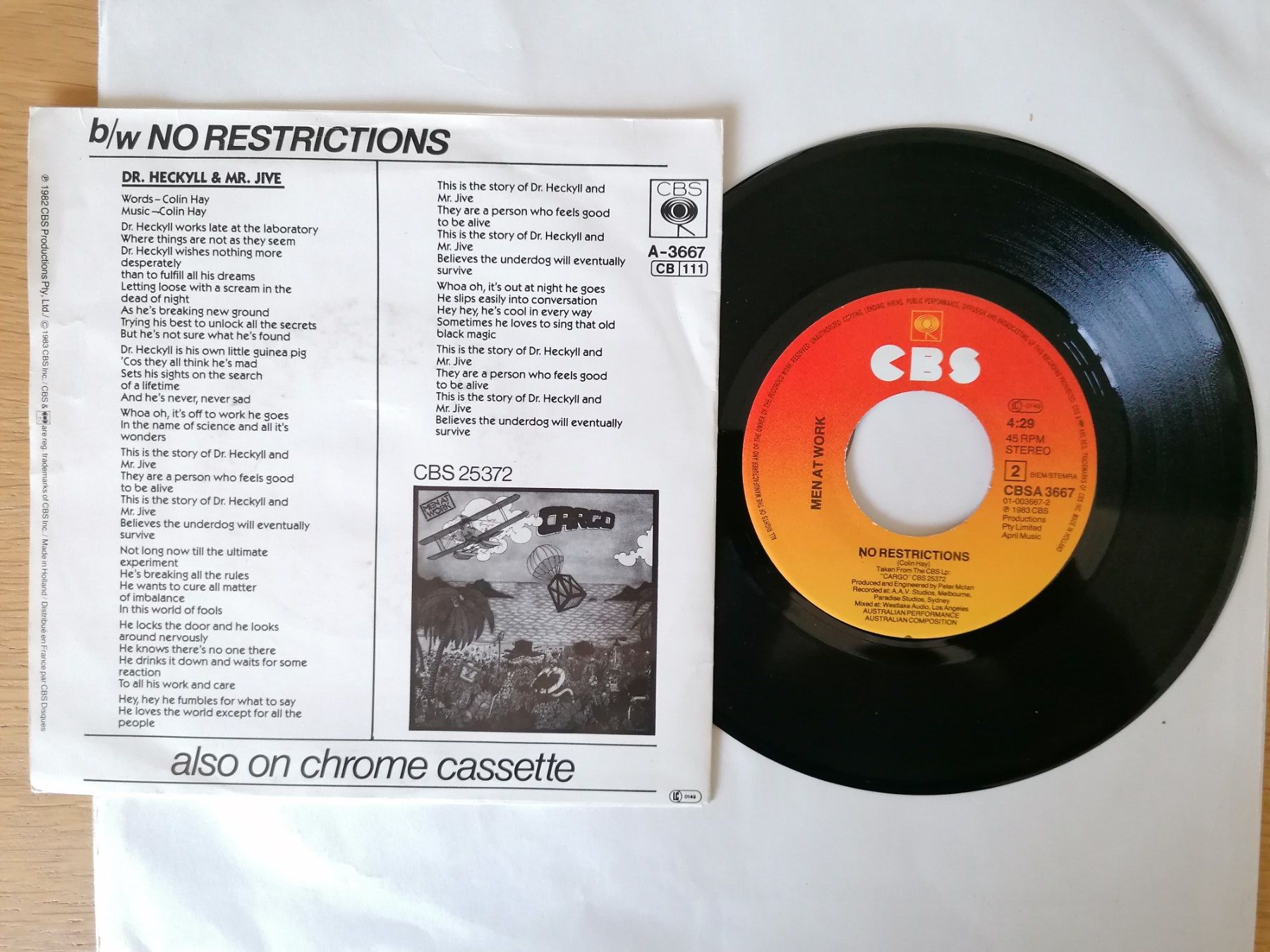 Dischi in vinile: Men at Work - Dr. Heckyll & Mr. Jive - Single Schallplatt... – Usato da Beinwil am See venduto da Funkthesizer 1