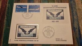 1972 50 Jahre Internationaler Luftpostverkehr mit Vignette