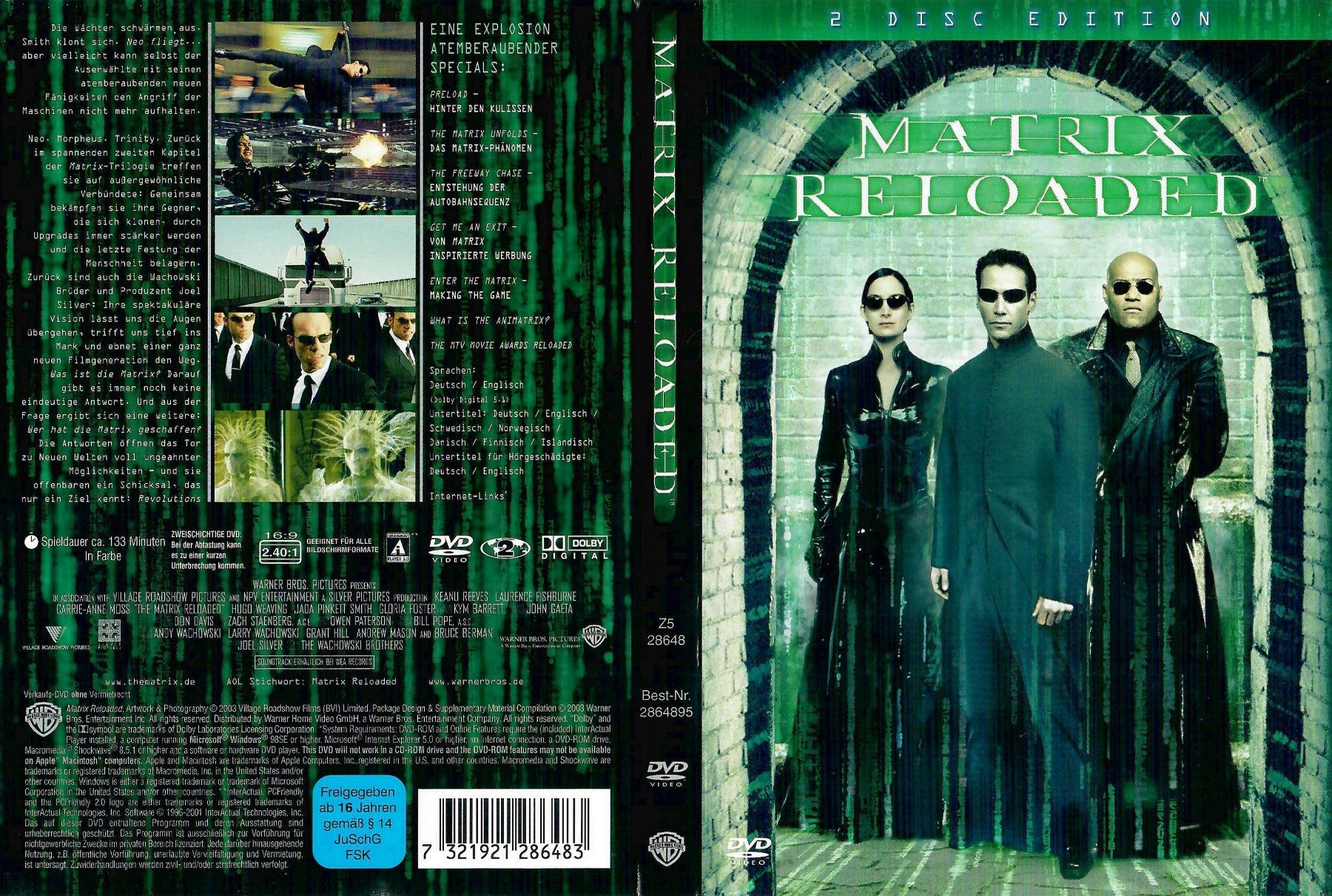 Alle DVDs: DVD: Matrix Reloaded - 2003 - 2 Disc Special Edition – Gebraucht aus Hagendorn von Thom.74 1