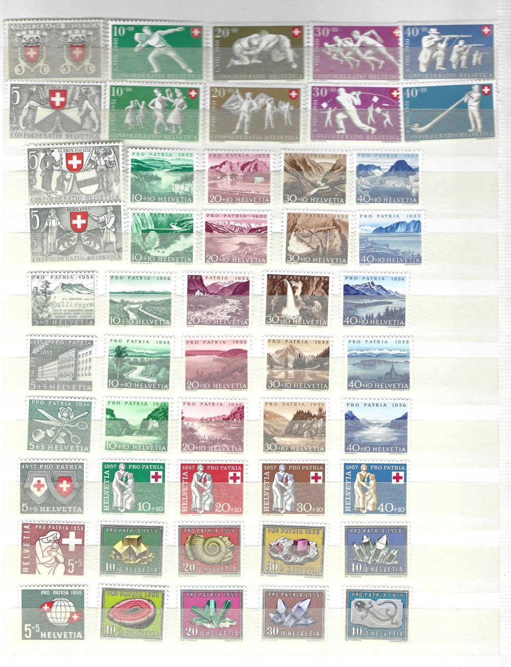 Tutti i francobolli: Pro Patria Sammlung 1938 - 1963 ** postfrisch – Usato da Wildhaus venduto da Brunphil 2