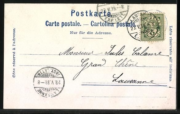 Cartoline postali: Litho Lausanne, Panorama et le Chateau – Usato da Berlin venduto da bartko-reher 1