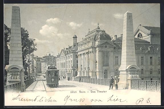 Cartoline postali: Bern, Theater und Brücke mit Strassenba – Usato da Berlin venduto da bartko-reher