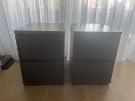 2 Nachttische:  NACHTTISCH 40/55/48 cm Anthrazit