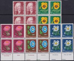 1958, J173-J177 Viererblöcke ** Sprachen +Bogenrand unten!
