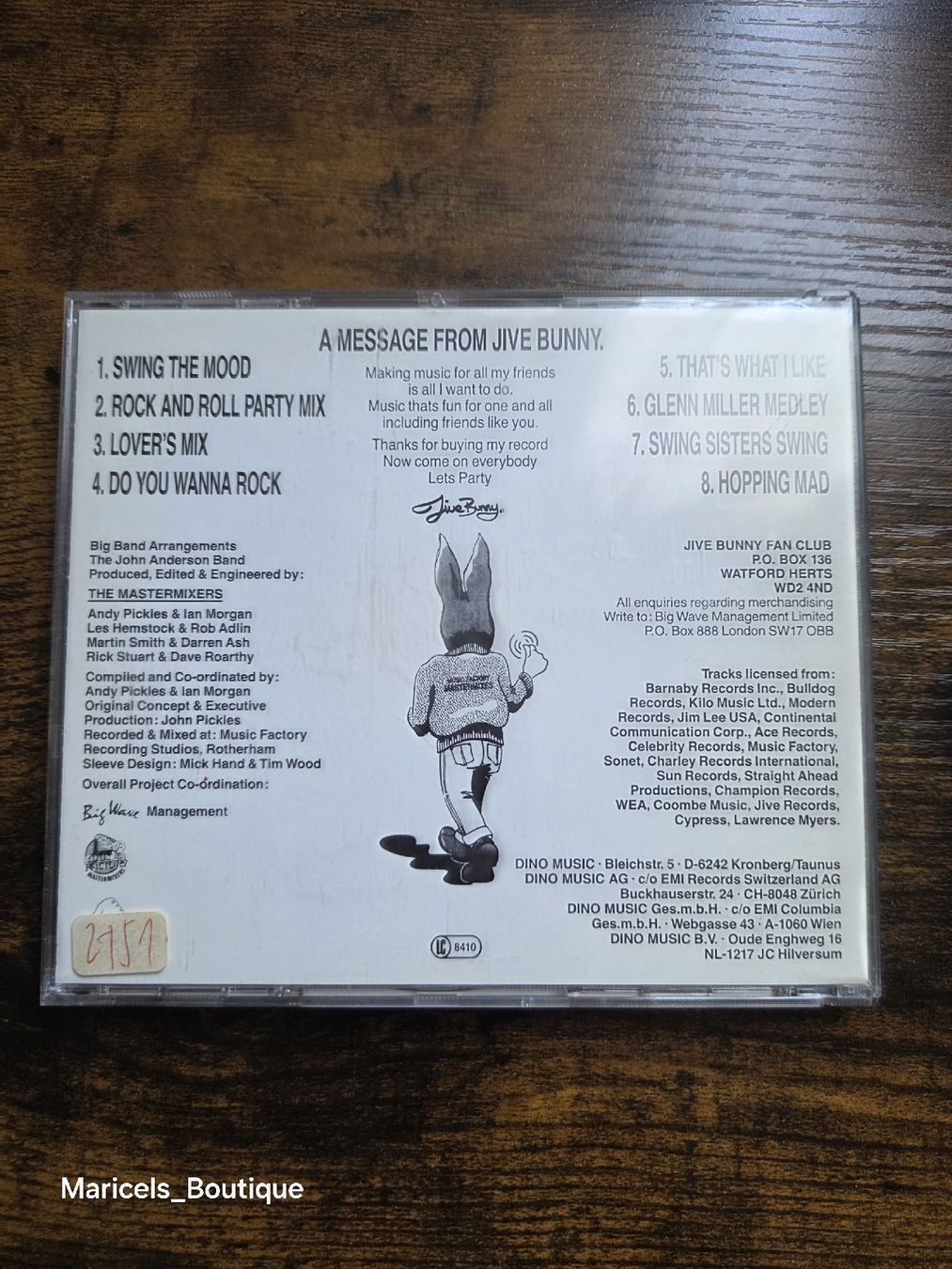 CD: JIVE BUNNY THE ALBUM CD used  – Usato da Winterthur venduto da Maricels_Boutique 1