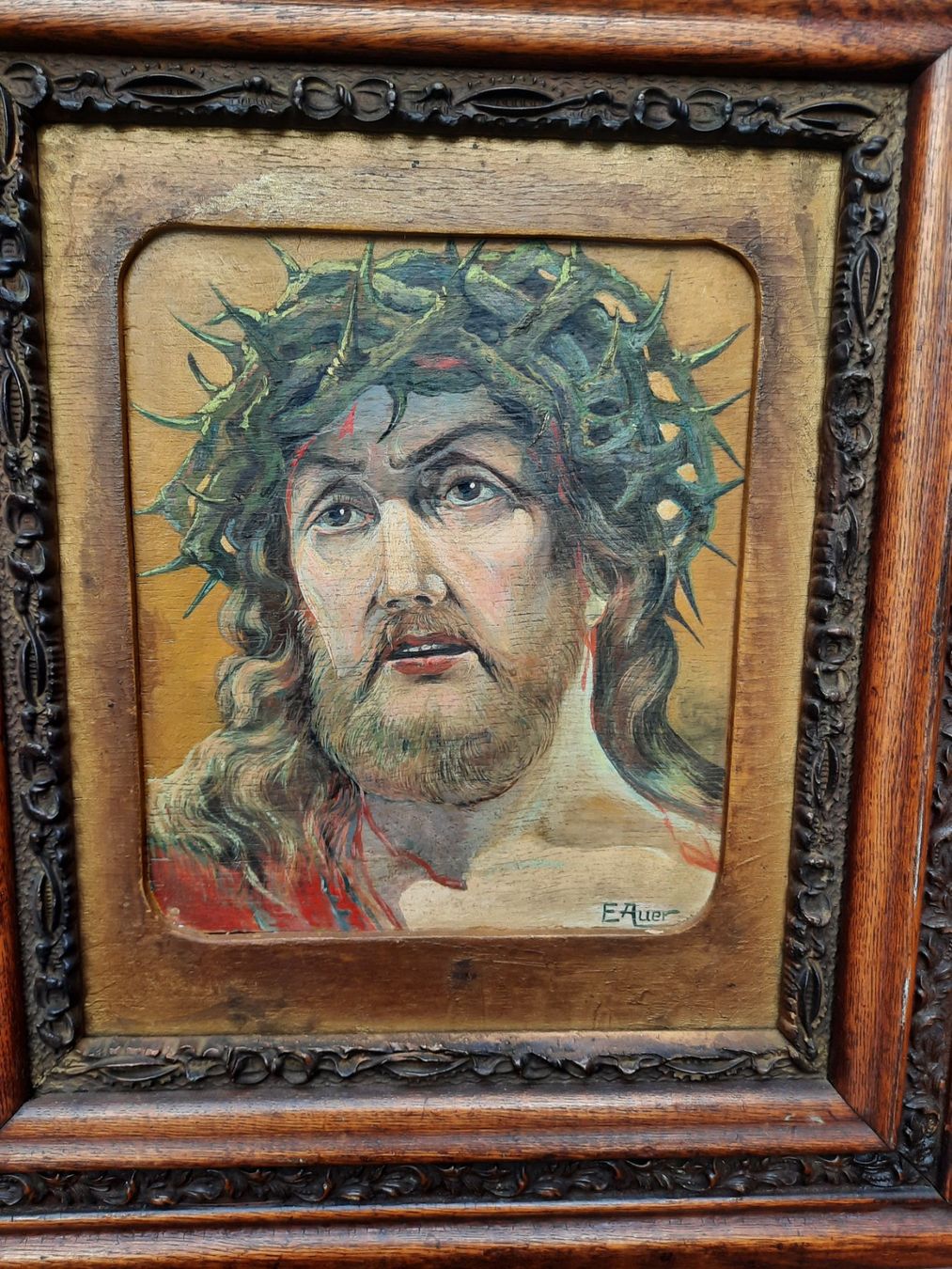 Dipinti: Heiligenbild, Gemälde, Jesus, signiert – Usato da Weinfelden venduto da JoeBaer 2