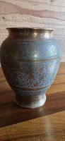 Messing Vase im zauberhaftem Blauton