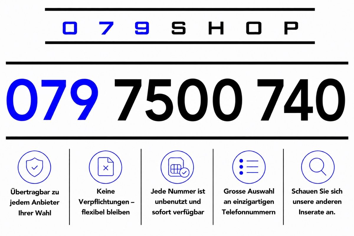 Swisscom Carte Prepayée: Swisscom Prepaid Premium Nummer – Neuf avec emballage d'origine à Rotkreuz par 079shop 1