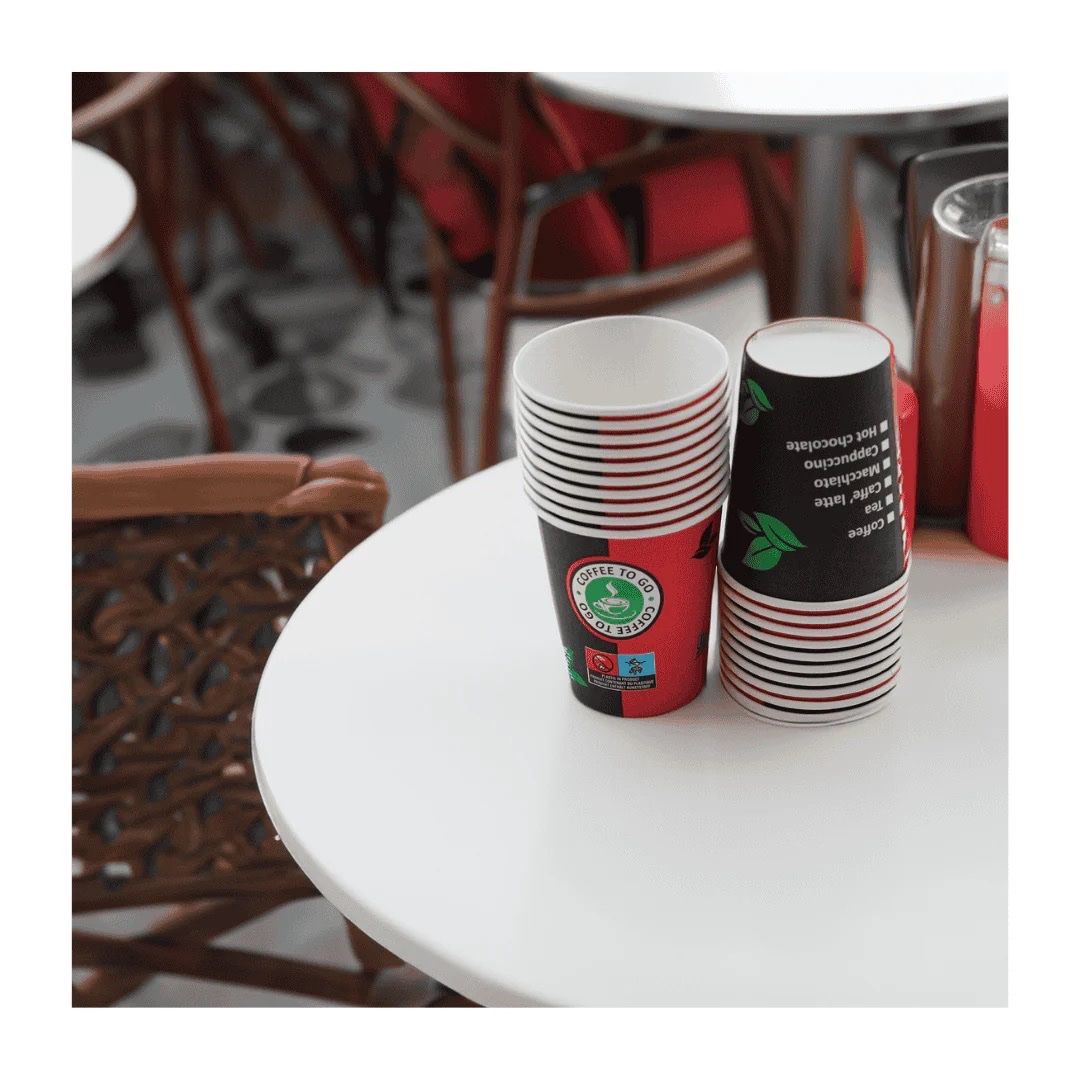 Tazze: 1000 Einweg Kaffeebecher 200ml / 8oz Schwarz/Rot – Nuovo e nell'imballaggio originale da Bülach venduto da StoreInShop.com 3