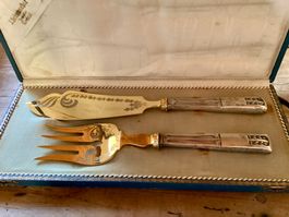 Fischbesteck Vorlegebesteck Art Deco antik in Original-Box