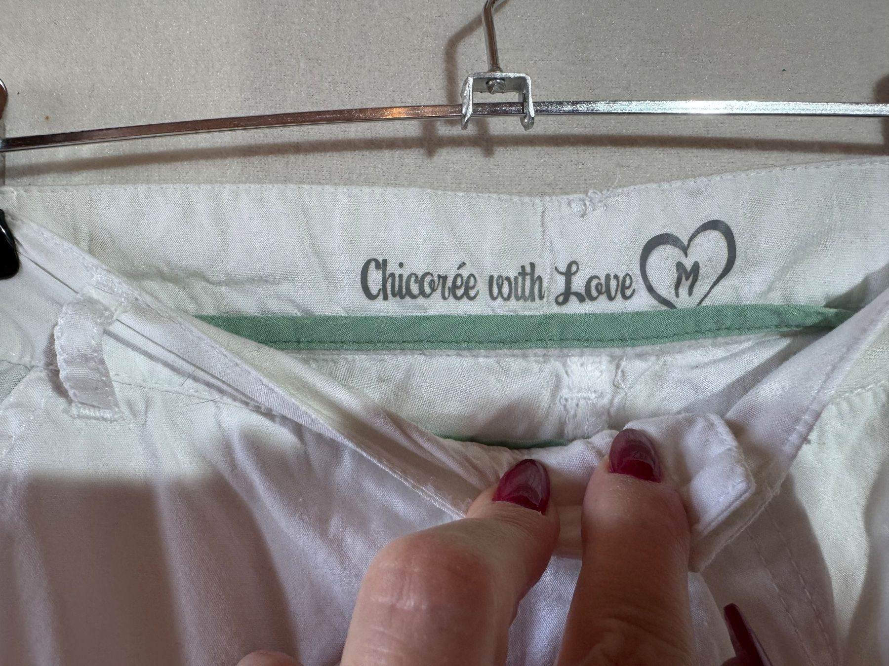 Pantaloni: Weisse Stoffhose von Chicoree Gr. M – Usato da Grosswangen venduto da second_hand_dress 2