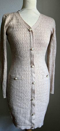 robe en maille beige torsadé - Taille 36/S