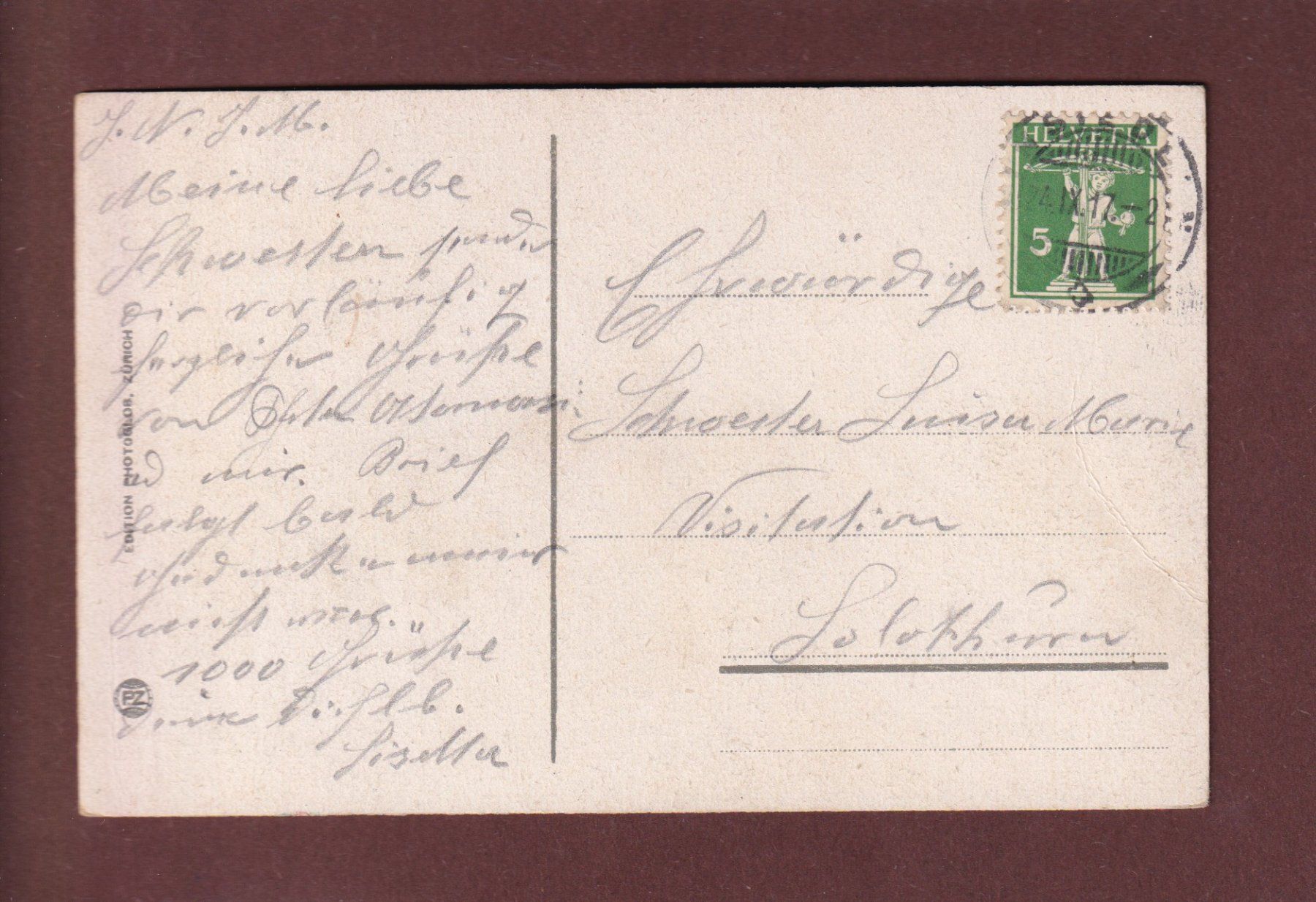 Cartoline postali: EINSIEDELN - Kloster - 1917 – Usato da Pully venduto da nicecards 1