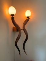 Kudu Horn Wandlampe mit Straussen Eier Leuchten - sehr edel