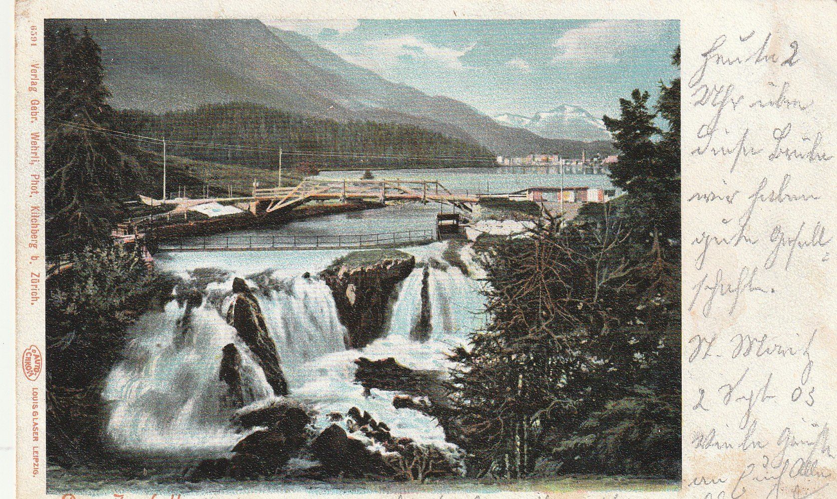 Ansichtskarten: Ansichtskarte Wasserfall Brienz mit Stempel 31.03.1903 – Gebraucht aus Rupperswil von Ema10