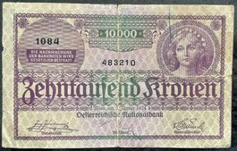 Seltene 10.000 Kronen Banknote von 1924