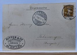 1910, gelaufen, Drucksache,  Ritter & Co. Papierhandlung