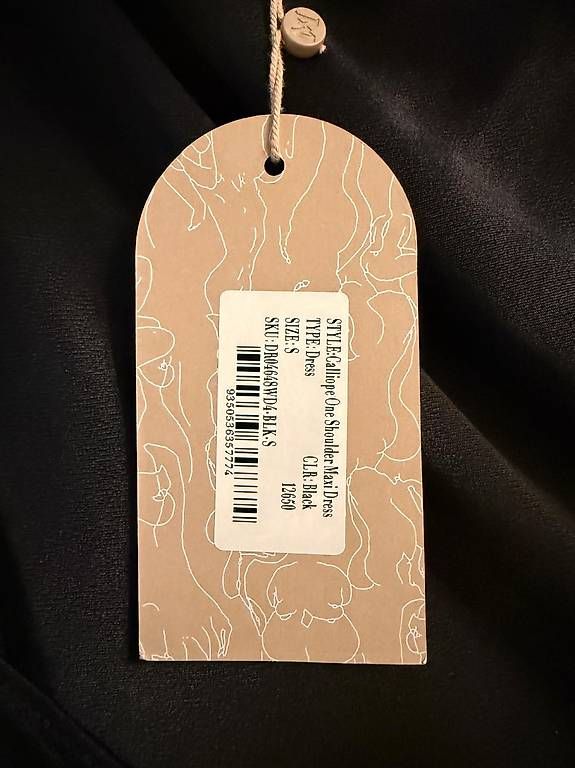 Kleider: SCHWARZES ONE-SHOULDER-MAXIKLEID – Neu und originalverpackt aus Niederhelfenschwil von Mileko 4
