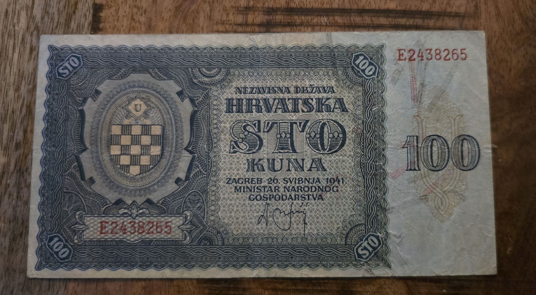 Banconote: Kroatien 100 Kuna 1941 – Usato da Rotkreuz venduto da Titotesla