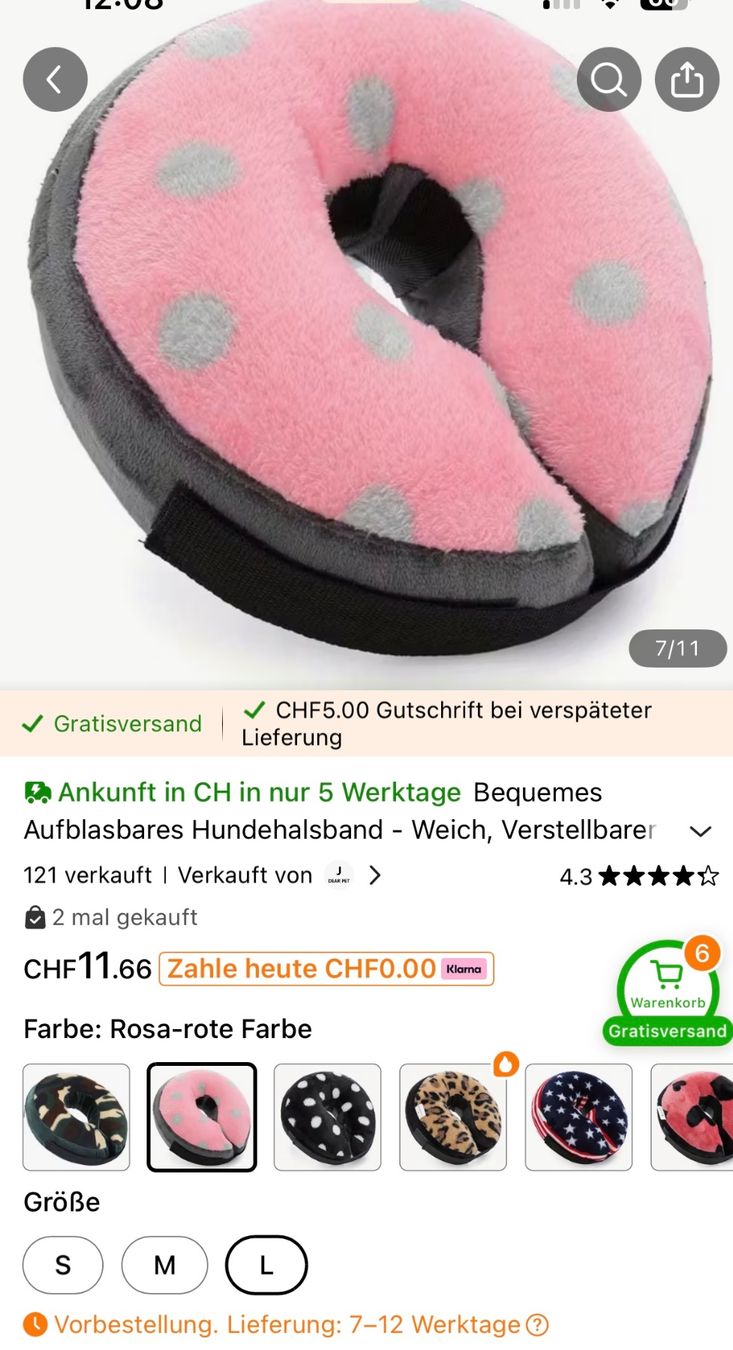 Bekleidung: Hund OP Schutz Krause  Gr.L Rosa Punkte – Neu und originalverpackt aus Mühledorf SO von Dania77 5