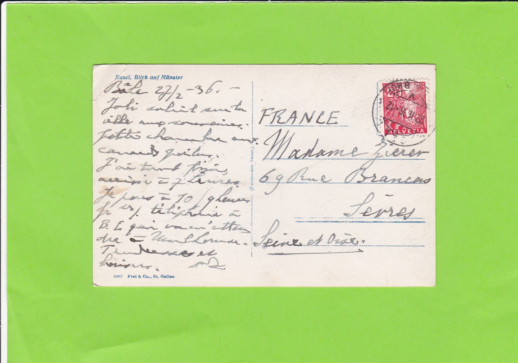 Cartoline postali: Basel, Blick aufs Münster – Usato da St. Peterzell venduto da neckertal 1