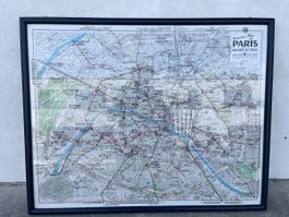 Vintage Metrokarte Stadtplan Paris 