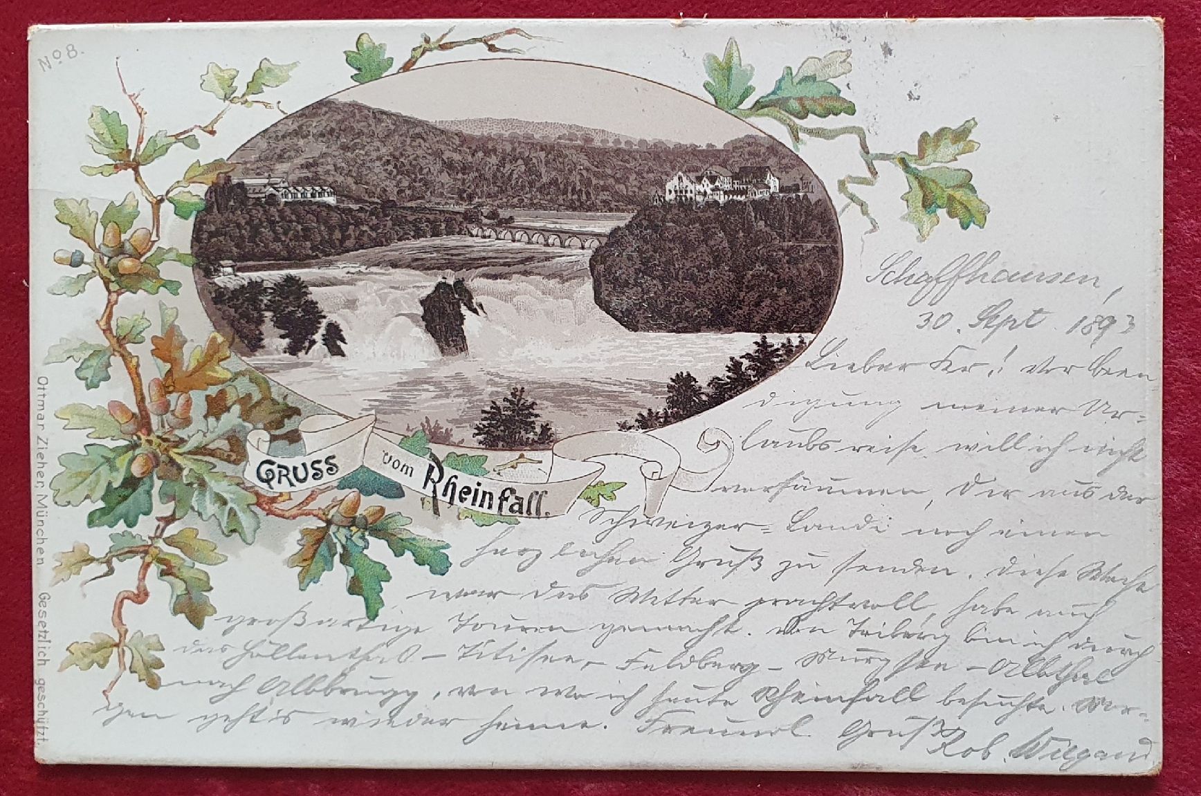 Cartoline postali: Gruss vom Rheinfall 1893 – Usato da Kreuzlingen venduto da Rschweiz1