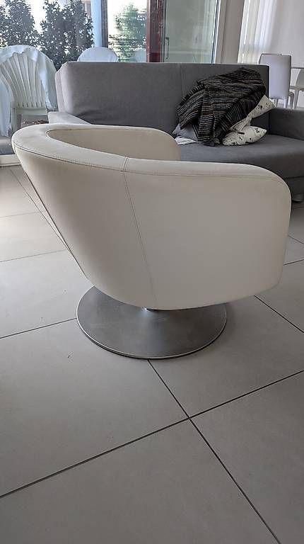 Fauteuils: Leder Sessel weiss – D'occasion à Lommis par dav_cz5v