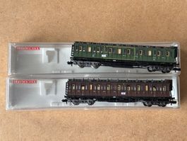 2x Fleischmann 8801-8802 Personenwagen