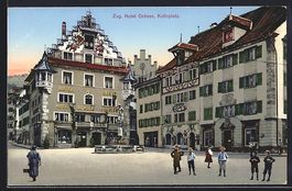 AK Zug, Hotel Ochsen mit Kolinplatz