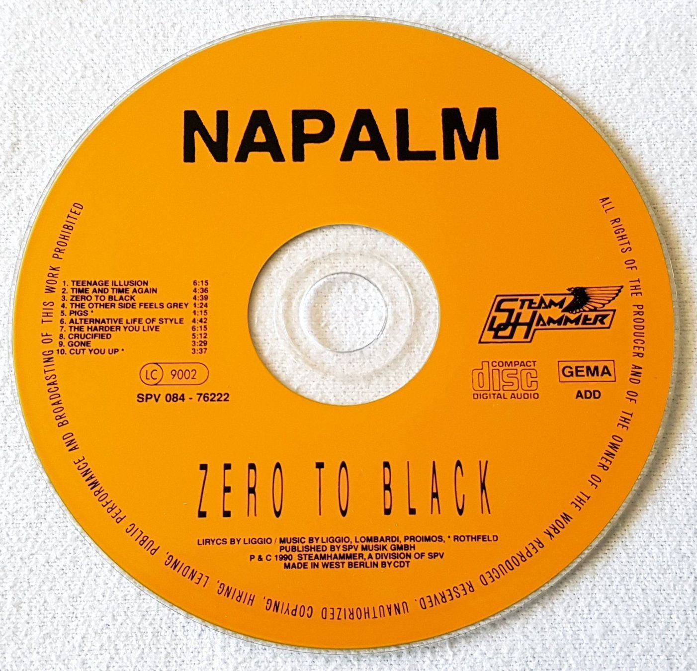 CD: Napalm - Zero To Black - CD - 1990 - First Press – Usato da Uster venduto da Zardodel 2
