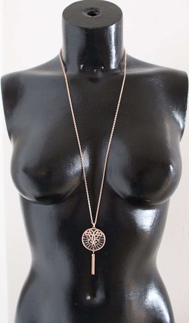 Catenine: Kette mit Strasssteinen Länge ca. 47 cm, Farbe Rotgold. – Usato da Locarno venduto da madame-tus-sauds 2