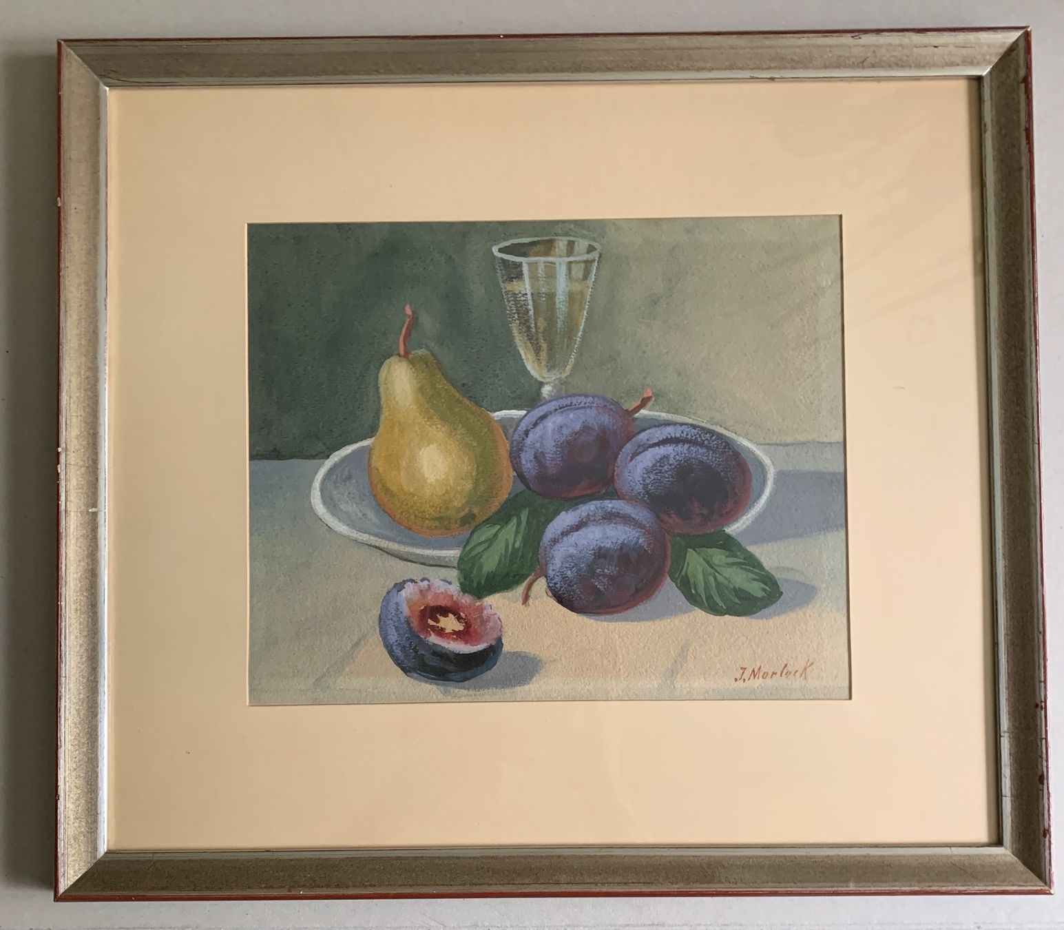 Dipinti: Stillleben auf Papier gemalt J.Morlock – Usato da Biel/Bienne venduto da Katja01112