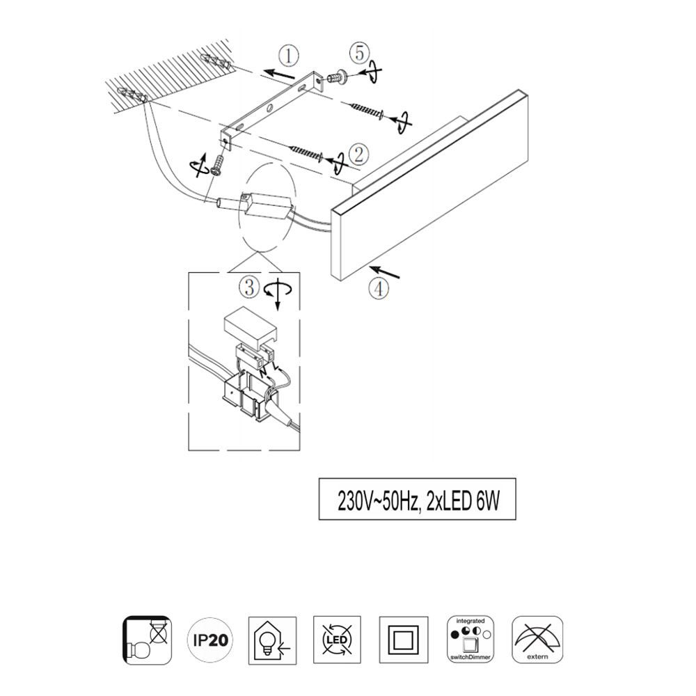 Lampen: LED Wandleuchte, Dimmer, 28 cm x 8 cm – Neu (gemäss Beschreibung) aus Kreuzlingen von Smart-Light 6