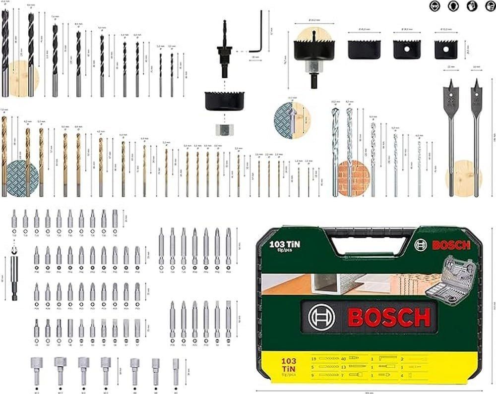 Tutti gli attrezzi: Holzbohrer Metallbohrer Steinbohrer Bohrer Bit Set 103 Stück – Nuovo e nell'imballaggio originale da Hundwil venduto da Stallone6 1