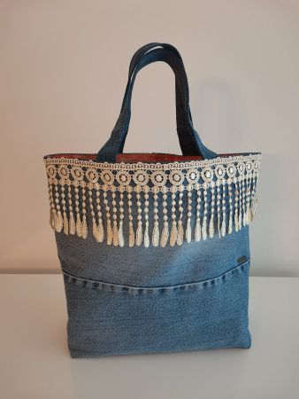Upcyclin Jeans Einkaufstasche