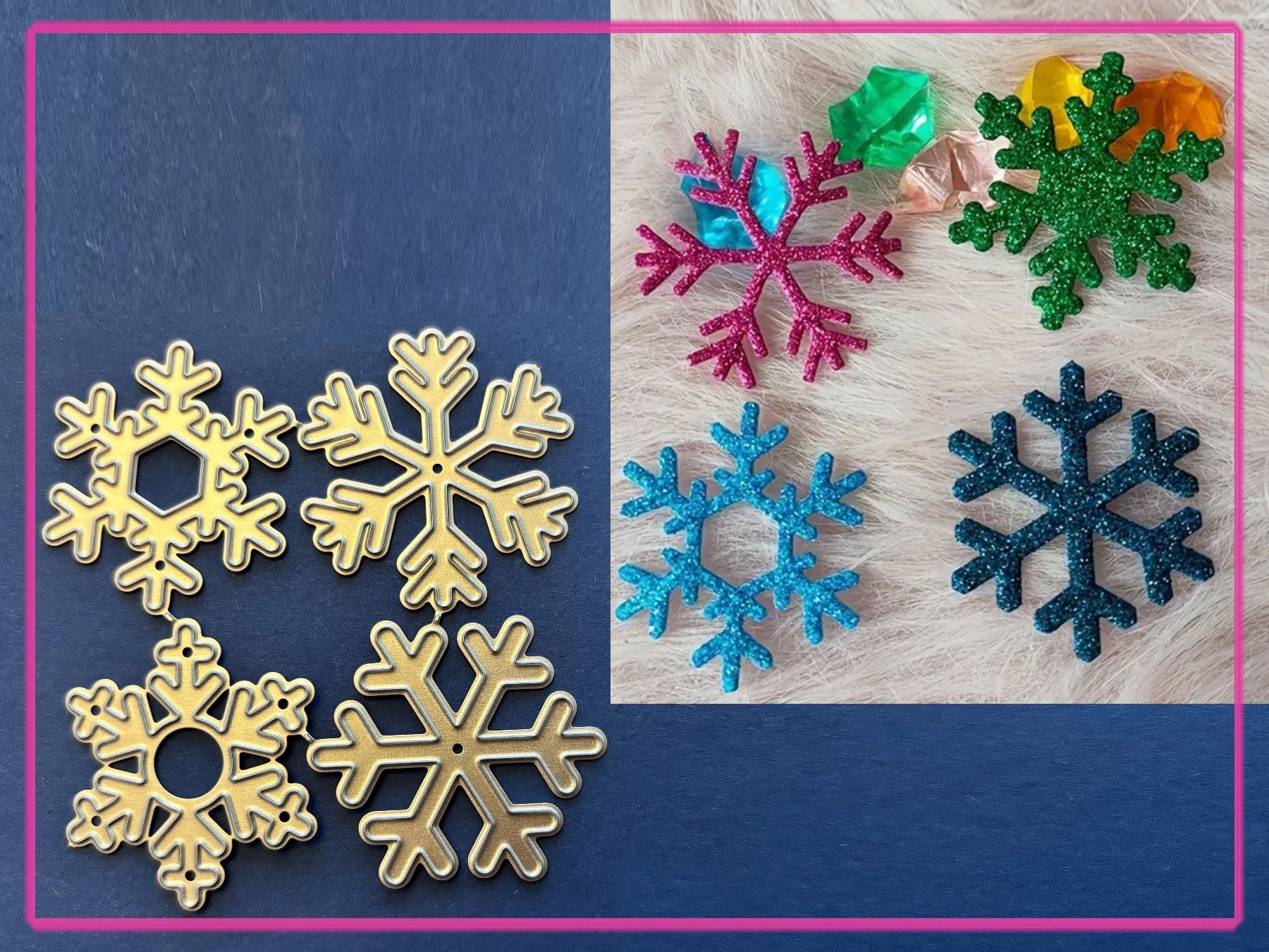 Sciablone: 4x Schneesterne / Schneeflocken  - Stanzschablone – Nuovo e nell'imballaggio originale da Frenkendorf venduto da jazzplatten