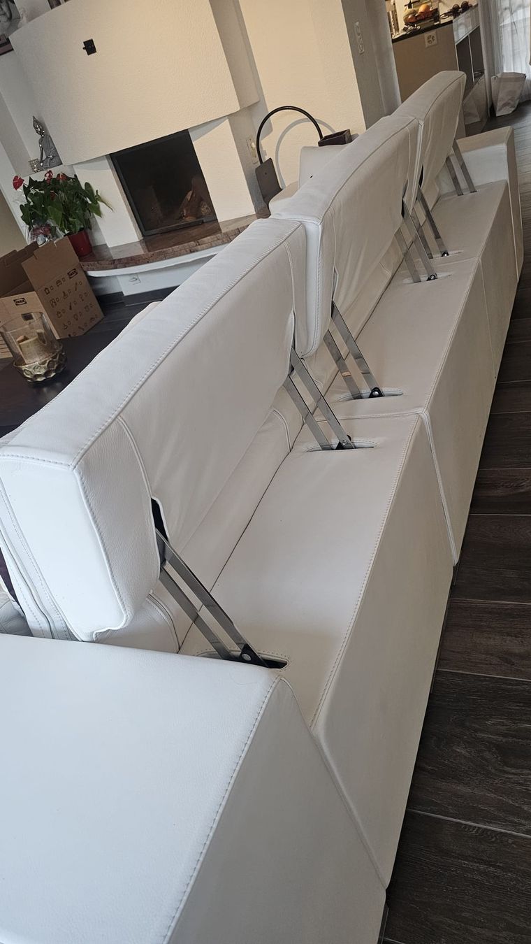 Sofas: Ecksofa, Leder, weiss – D'occasion à Freienstein par Mitenand 4