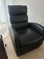elektrischer Lounge Sessel schwarz Leder