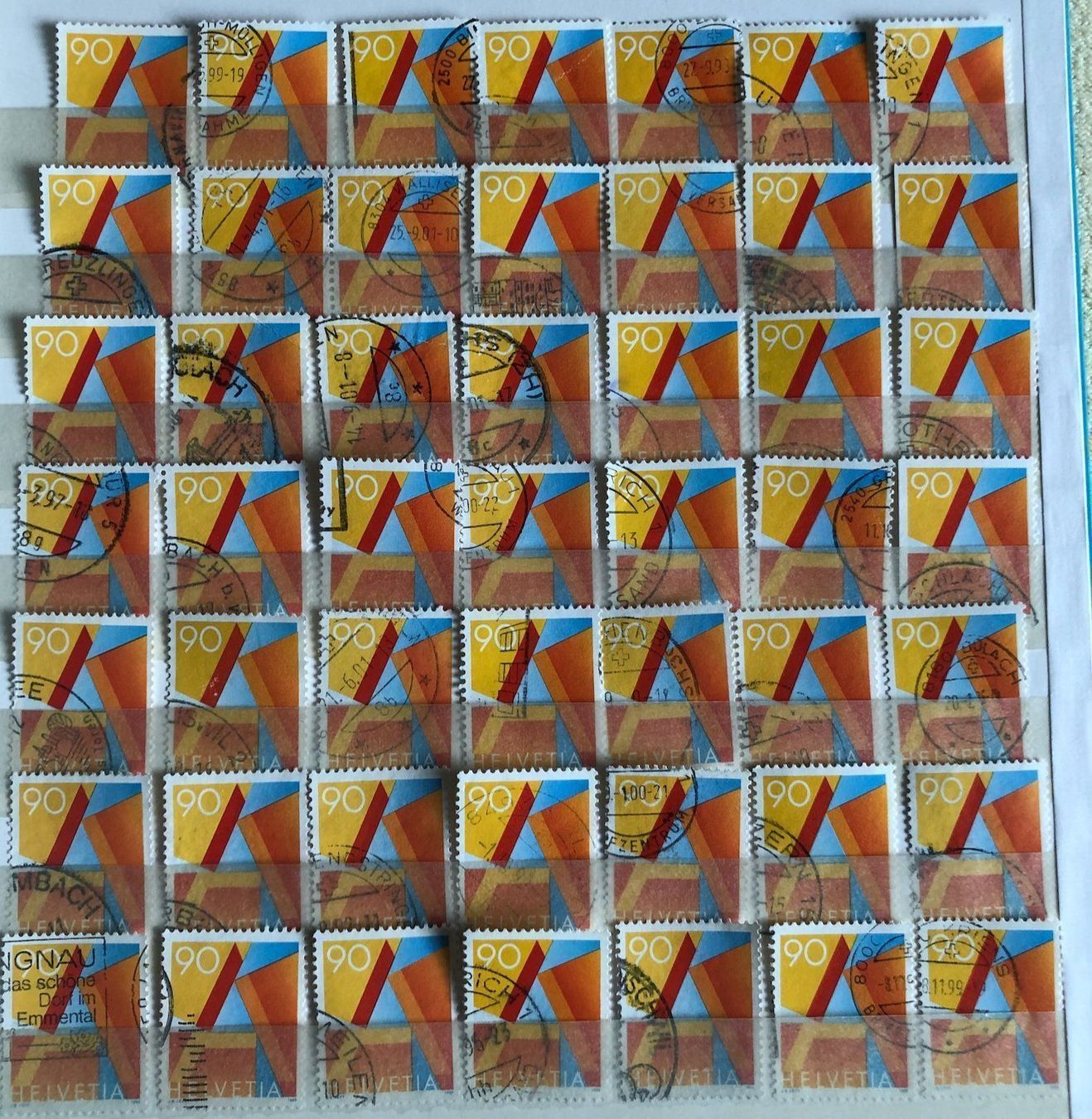 Tutti i francobolli: Nr.887 mit Stempel 56 Stück – Usato da Aarau venduto da Billa007