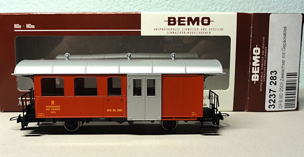Bemo H0m 3237 283 / DFB BD 2503 Zweiachser mit Gepäckabteil (Gebraucht ...
