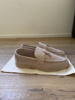 Woman Beige Suede Loafers