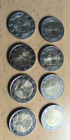 Lot de 8 pièces de 2 euros France en bon état