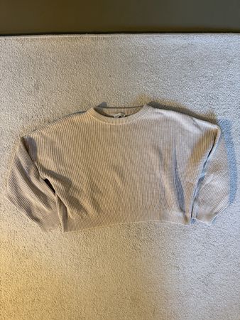 Beiger Strickpullover aus Baumwolle