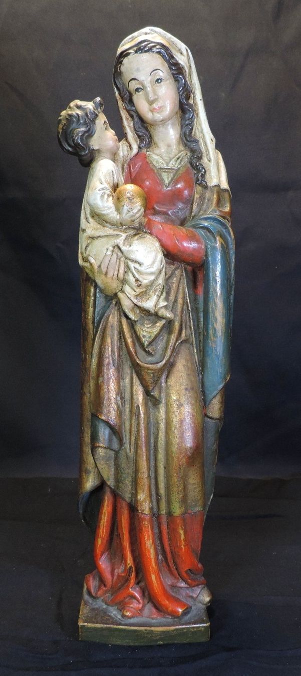 Statuette: Alte Madonna mit Kind, Schnitzerei, Heiligenfigur – Usato da Duggingen venduto da doogbua 1