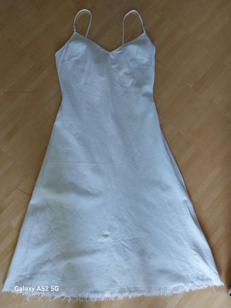 Sommerliches Leinenkleid, weiss, Grösse M, Made in Italy