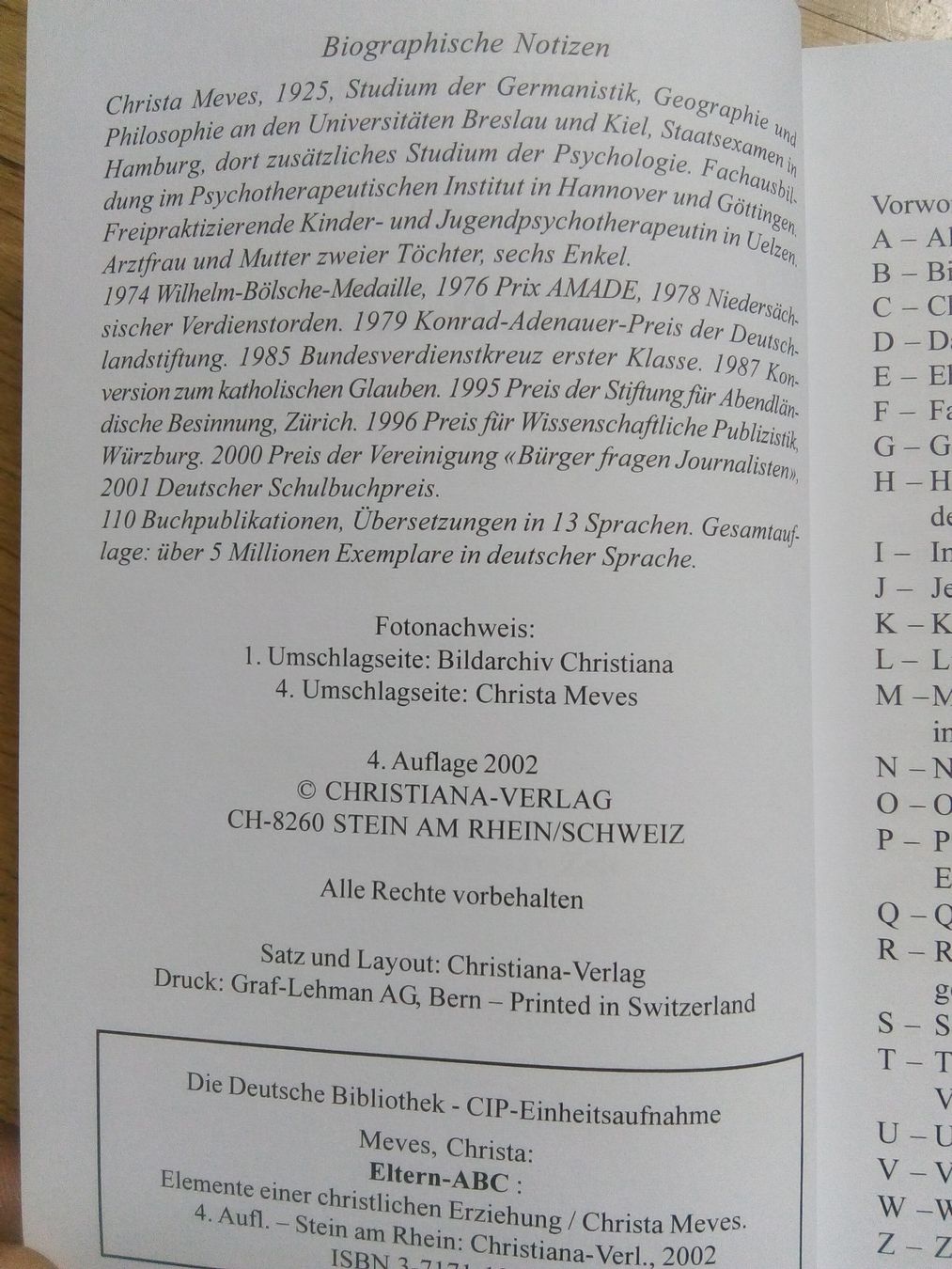 Libri: Eltern-ABC: Elemente einer christlichen Erziehung    ©'2002 – Usato da St. Gallen venduto da elk2024 2