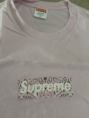 Supreme T-Shirt Bandana Box Logo rosa Grösse M gebraucht