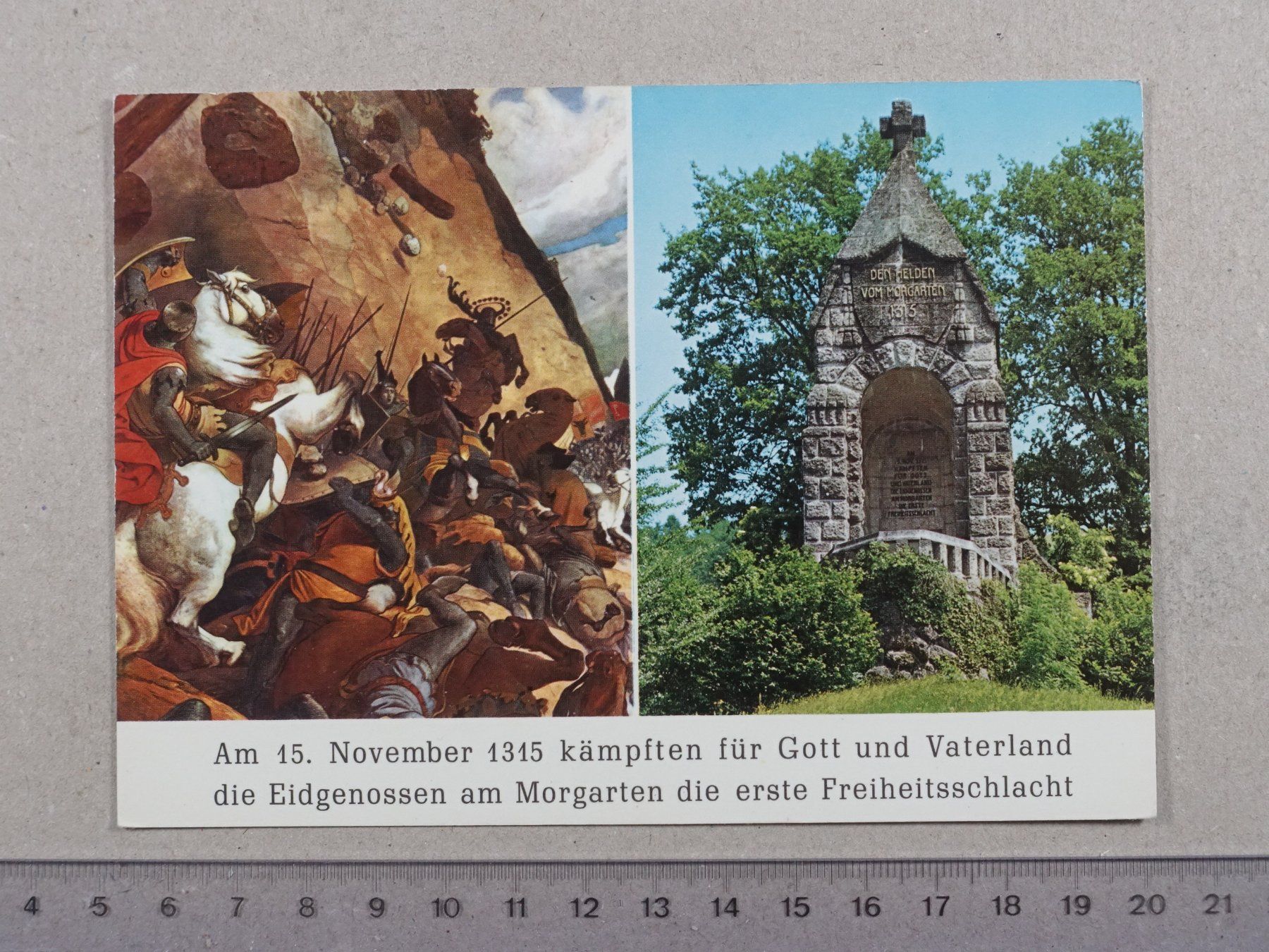 Ansichtskarten: Morgarten, Denkmal – Gebraucht aus Lenzburg von fh1